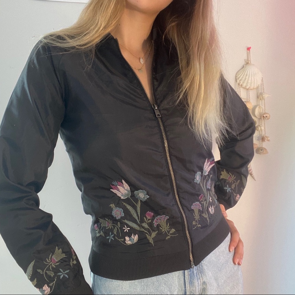 Embroidered bomber jacket